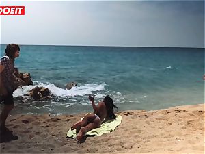 LETSDOEIT - steamy ebony teenager humped firm At The Beach